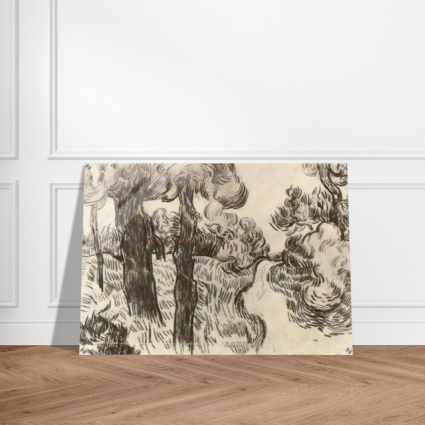 Path between Pine Trees - Vincent van Gogh Acrylic Print - 70x100 cm / 28x40″ inches | Vincent van Gogh Wall Art | Vincent van Gogh Prints
