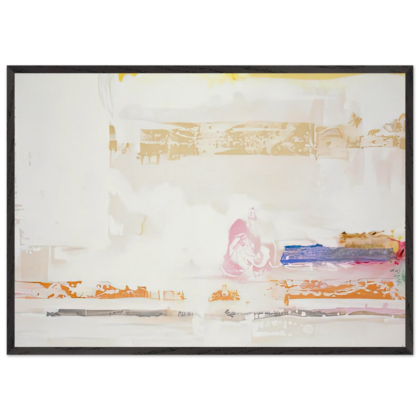 Snow Basin 1990- - Helen Frankenthaler 70x100 cm / 28x40 inches Framed Art Print – Black Wooden Frame