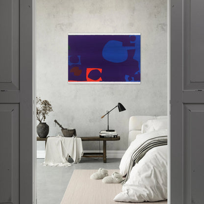 Blue and Deep Violet with Orange, Brown and Green - 1970 - Patrick Heron Brushed Aluminum Print - 70x100 cm / 28x40 inches | Patrick Heron Aluminum Print | Patrick Heron Prints