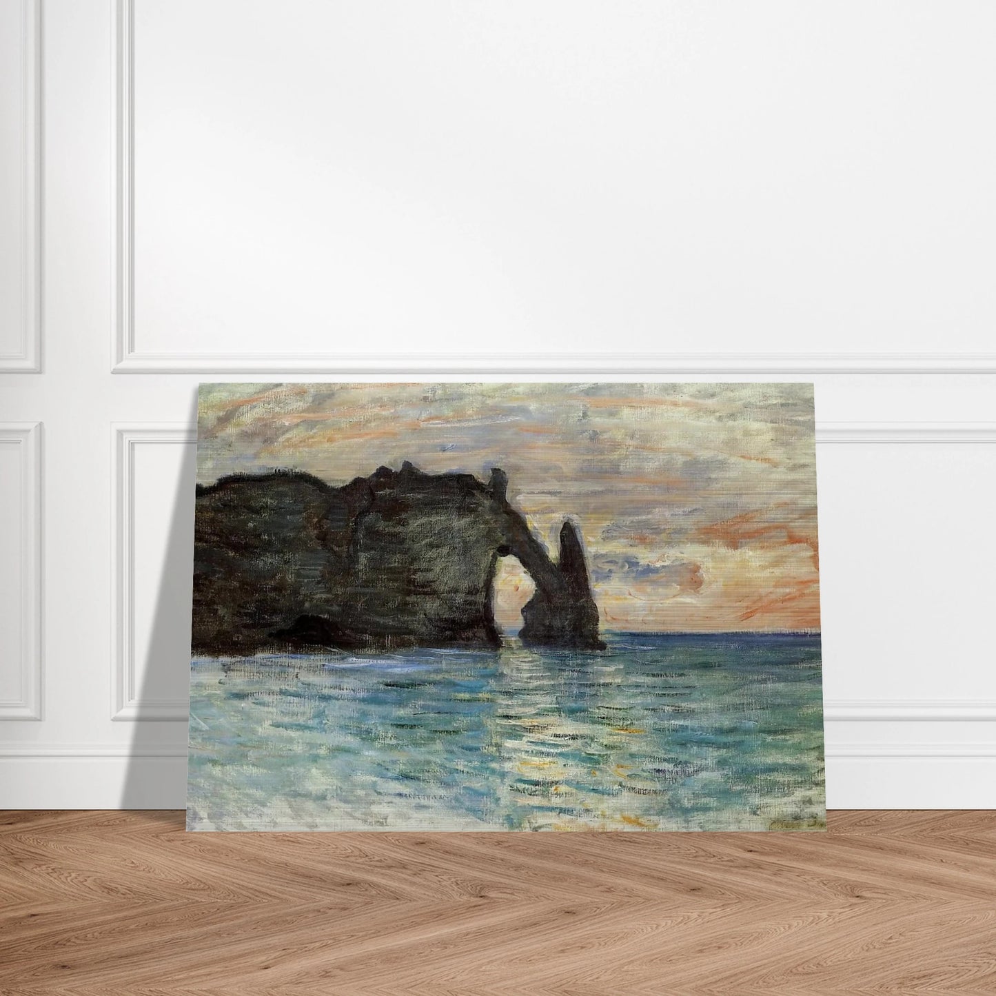 The Manneport, Cliff at Etretat - claude monet Brushed Aluminum Print - 70x100 cm / 28x40 inches | claude monet Aluminum Print | claude monet Prints