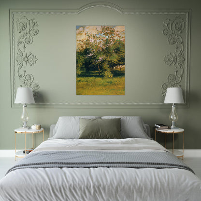 Blossoming Trees - Childe Hassam Brushed Aluminum Print - 70x100 cm / 28x40 inches | Childe Hassam Aluminum Print | Childe Hassam Prints