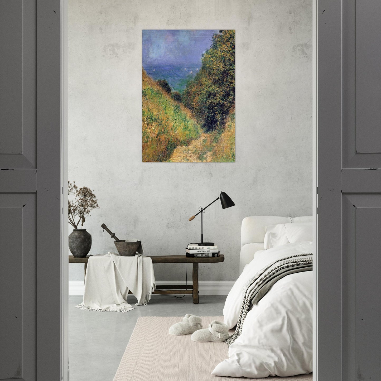 Path at Pourville 02 - claude monet Brushed Aluminum Print - 70x100 cm / 28x40 inches | claude monet Aluminum Print | claude monet Prints