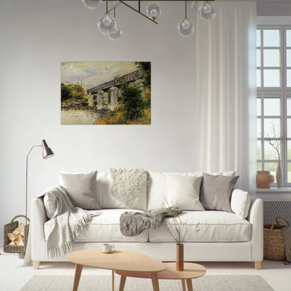 Railway Bridge at Argenteuil - claude monet Brushed Aluminum Print - 70x100 cm / 28x40 inches | claude monet Aluminum Print | claude monet Prints