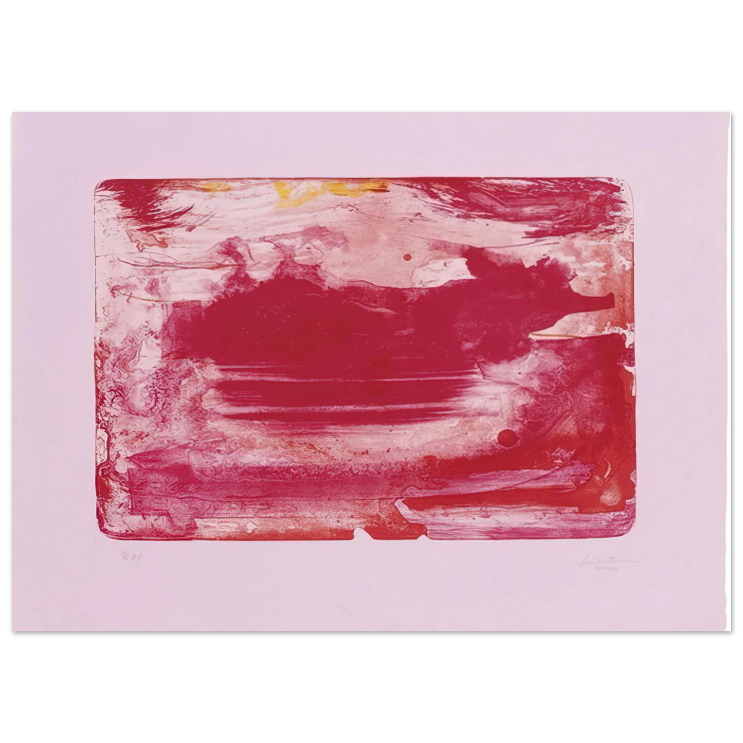 Helen Frankenthaler - The Red Sea - 1982 Wall art - 20x25 cm / 8x10 inches - Premium Wooden Framed Poster With Fine Art Paper-canvas - Wood frame