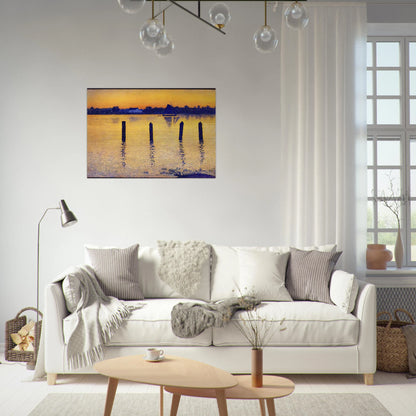 SAILBOATS ON THE RIVER SCHELDT 1892 - Theo van Rysselberghe Brushed Aluminum Print - 70x100 cm / 28x40 inches | Theo van Rysselberghe Aluminum Print | Theo van Rysselberghe Prints