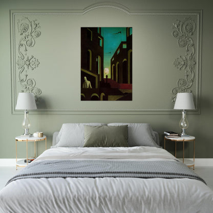 HAPPINESS OF RETURNING 1915 - Giorgio de Chirico Brushed Aluminum Print - 70x100 cm / 28x40 inches | Giorgio de Chirico Aluminum Print | Giorgio de Chirico Prints