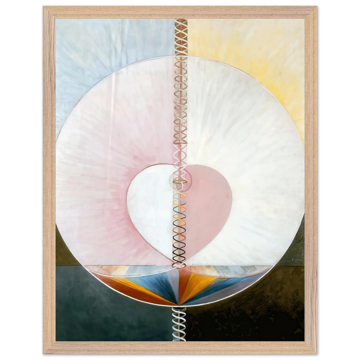 Hilma af Klint - WHAT A HUMAN BEING IS 1910 Wall art - 21x29.7 cm / 8x12" - Premium Wooden Framed Poster With Fine Art Paper - Black frame