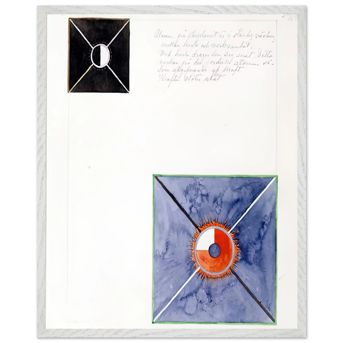 Hilma af Klint - ATOM SERIES NO 8 ATOM ON THE ETHER PLANE IS IN CONSTANT CHANGE BETWEEN REST AND ACTIVITY AT THE 1917 Wall art - 28x43  cm / XL (11x17 Inches) - Fine Art Poster - -