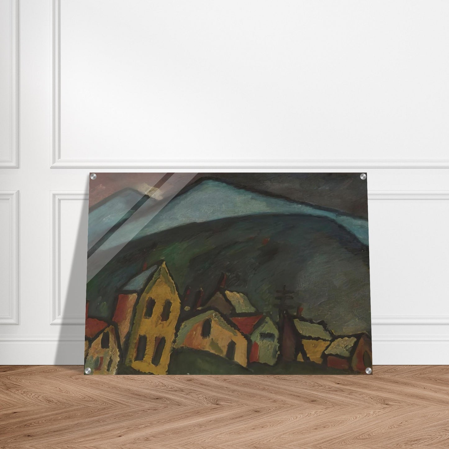 BERGLANDSCHAFT MIT H USERN 1912 - Alexej von Jawlensky Acrylic Print - 70x100 cm / 28x40″ inches