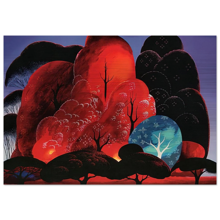 Blazing Glory - Eyvind Earle Brushed Aluminum Print - 70x100 cm / 28x40 inches | Eyvind Earle Aluminum Print | Eyvind Earle Prints