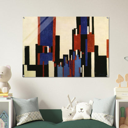Vertical Plains Blue and Red - Frantisek Kupka Acrylic Print - 70x100 cm / 28x40″ inches