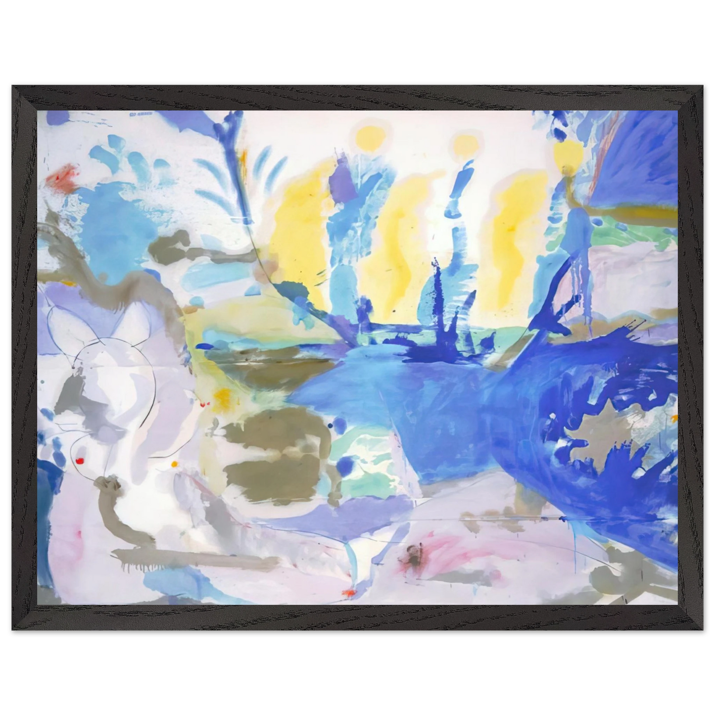 Helen Frankenthaler - Basque Beach - 1958 Wall art - 27x35 cm / 11x14 inches - Premium Wooden Framed Poster With Fine Art Paper-canvas - Wood frame