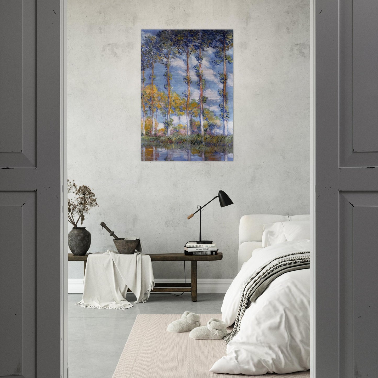 Poplars - claude monet Brushed Aluminum Print - 70x100 cm / 28x40 inches | claude monet Aluminum Print | claude monet Prints