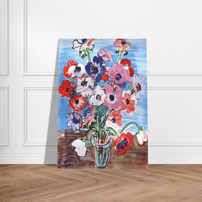 ANEMONES 1937 - Raoul Dufy Brushed Aluminum Print - 70x100 cm / 28x40 inches | Raoul Dufy Aluminum Print | Raoul Dufy Prints