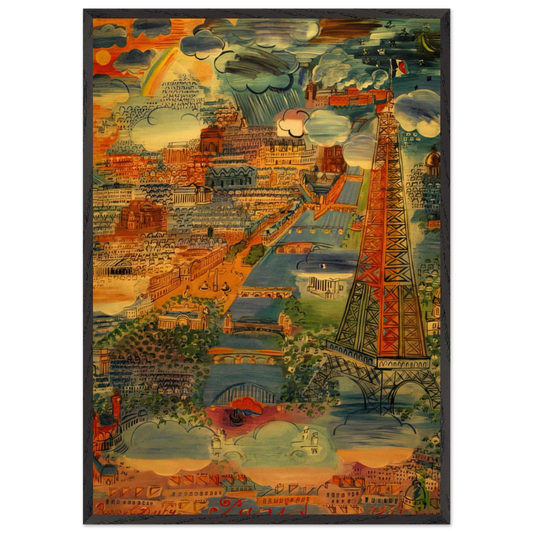 PARIS 1934 - Raoul Dufy 70x100 cm / 28x40 inches Framed Art Print – Black Wooden Frame