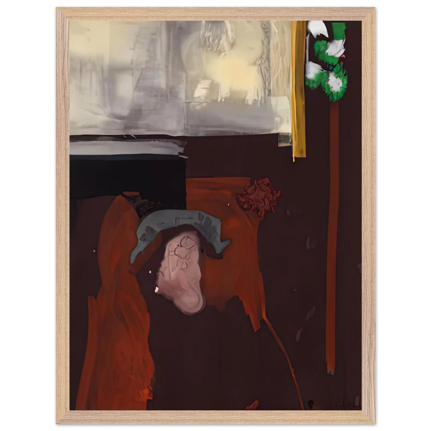 Helen Frankenthaler - The Widow of Fantin Latour, 1988- Wall Art - 21x29.7 cm / 8x12" - Premium Wooden Framed Poster With Fine Art Paper-canvas - White frame