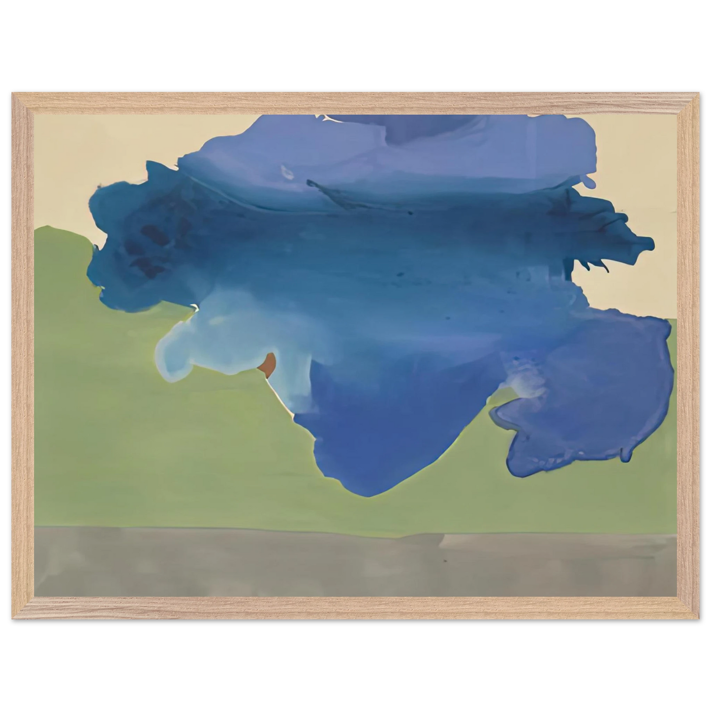 Helen Frankenthaler - The Bay, 1963- Wall Art - 60x80 cm / 24x32 inches - Premium Wooden Framed Poster With Fine Art Paper-canvas - Wood frame