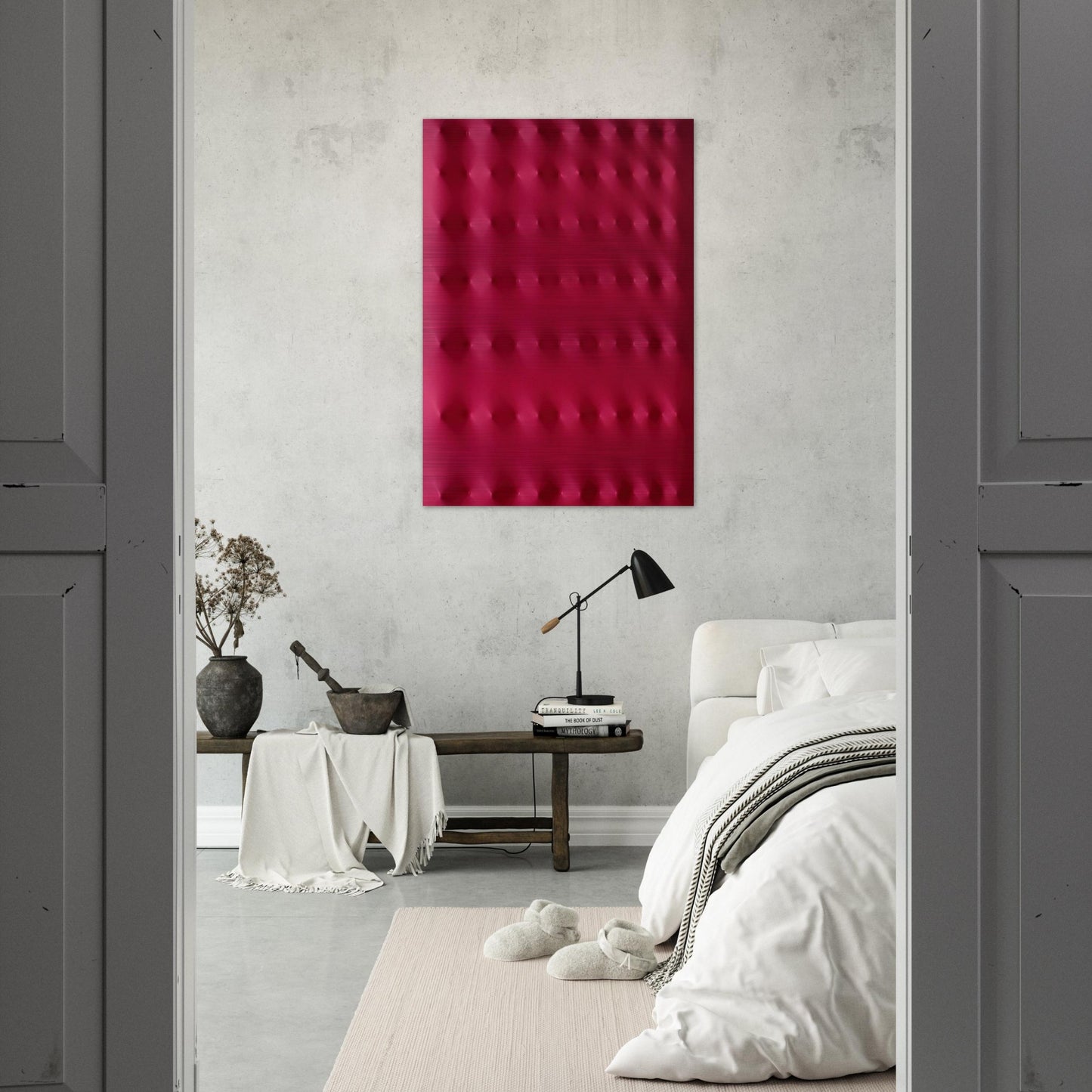 Superficie rossa - 2006 - Enrico Castellani Brushed Aluminum Print - 70x100 cm / 28x40 inches | Enrico Castellani Aluminum Print | Enrico Castellani Prints