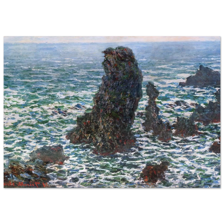 The Pyramids of Port Coton, Belle-Ile-en-Mer - claude monet Brushed Aluminum Print - 70x100 cm / 28x40 inches | claude monet Aluminum Print | claude monet Prints