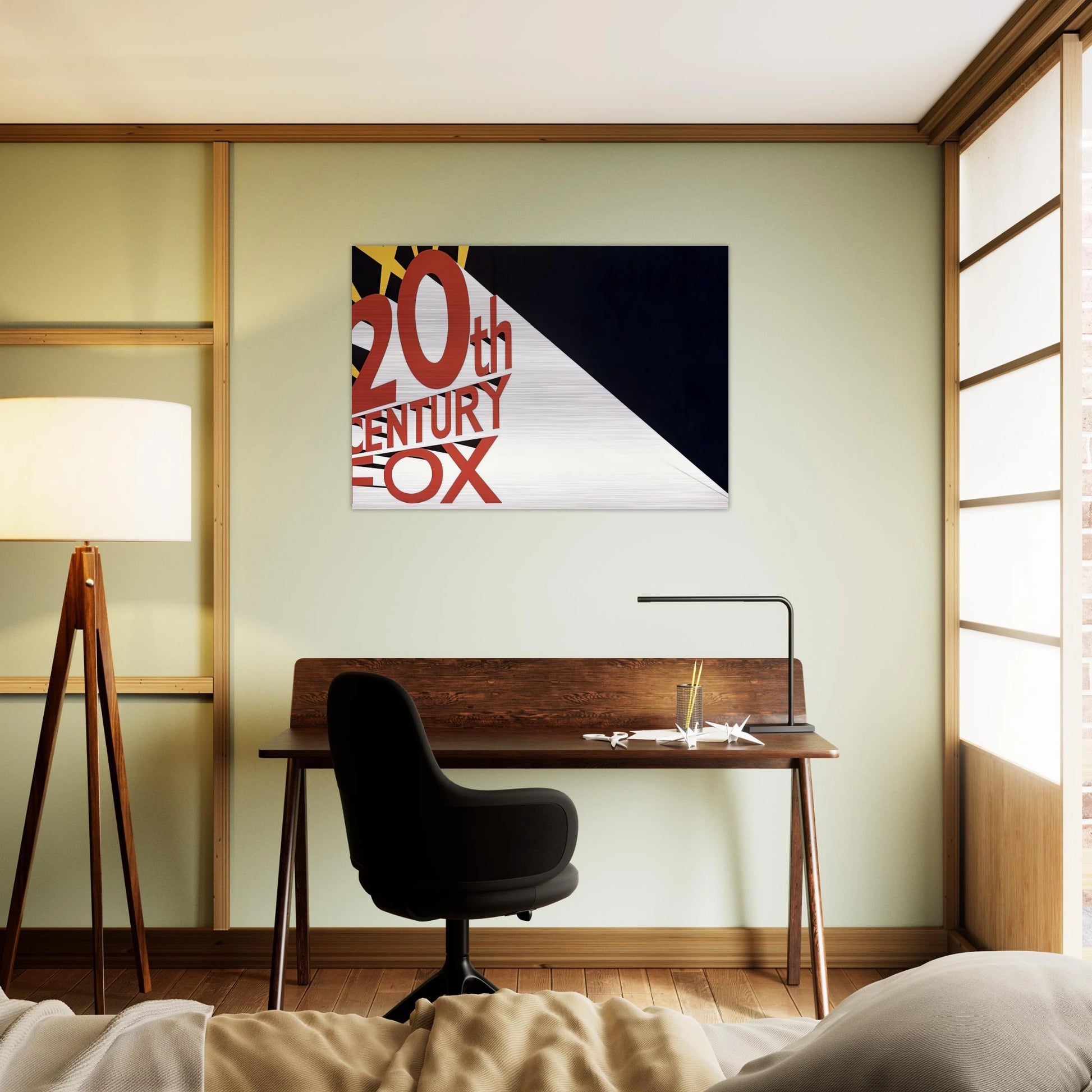 LARGE TRADEMARK WITH EIGHT SPOTLIGHTS 1962 - Edward Ruscha Brushed Aluminum Print - 70x100 cm / 28x40 inches | Edward Ruscha Aluminum Print | Edward Ruscha Prints