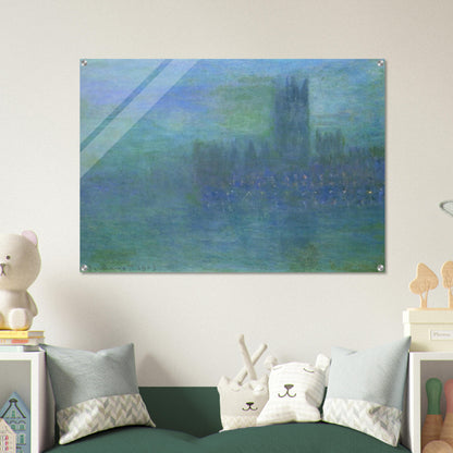 Houses of Parlilament, Fog Effect - claude monet Acrylic Print - 70x100 cm / 28x40″ inches