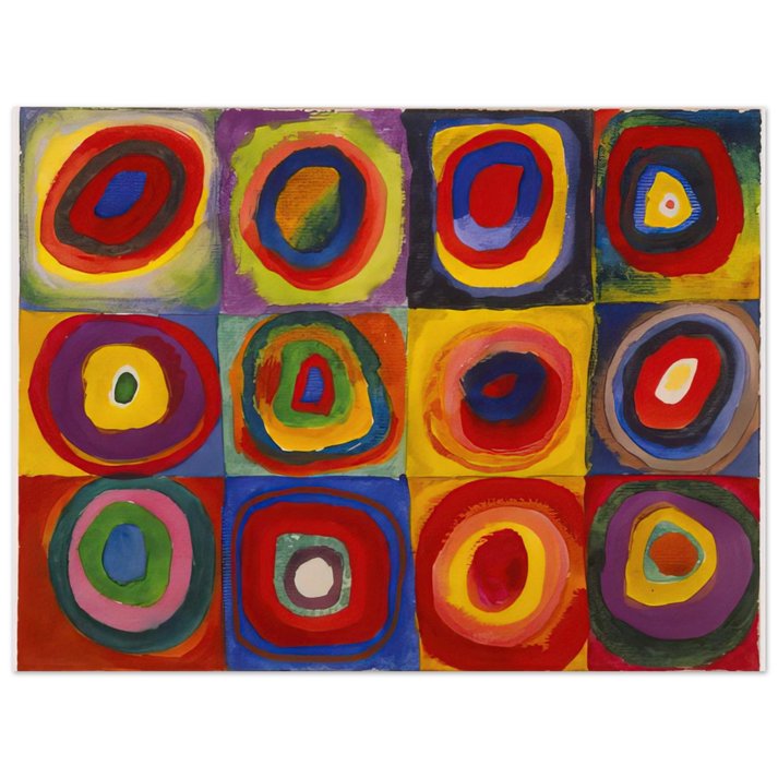 Wassily Kandinsky - COLOR STUDY SQUARES WITH CONCENTRIC CIRCLES 1913  75x100 cm / 30x40inches Fine Art Poster