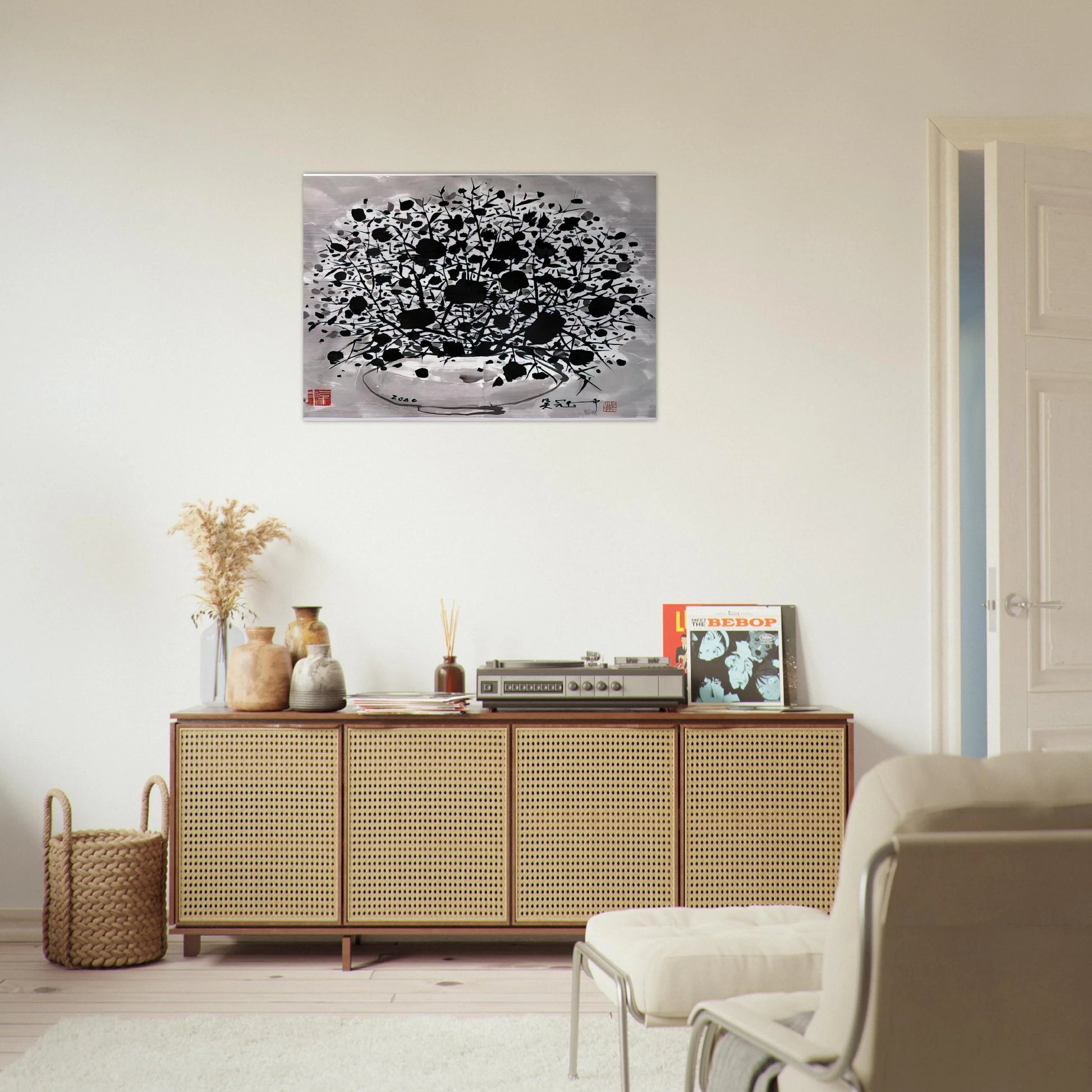 Flower - 2000 - Wu Guanzhong Brushed Aluminum Print - 70x100 cm / 28x40 inches | Wu Guanzhong Aluminum Print | Wu Guanzhong Prints