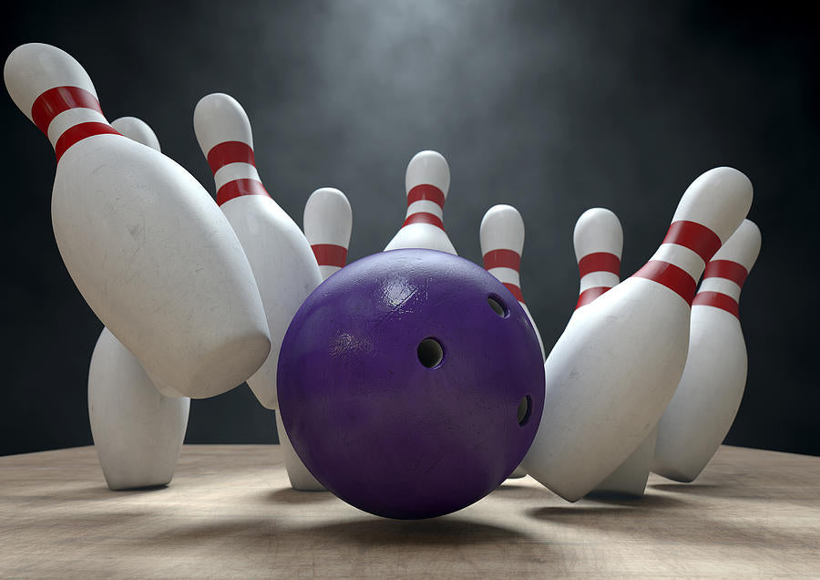Bowling Ball and Pins Art Print | RedKalion