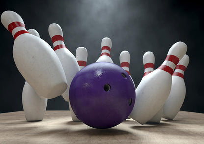 Bowling Ball and Pins Art Print | RedKalion