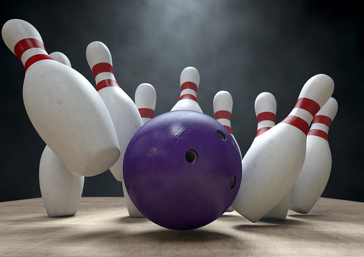 Bowling Ball and Pins Art Print | RedKalion