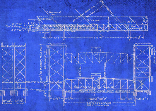 Bridge Blueprints Art Print: Canal Street Railroad Bridge Pennsylvania | RedKalion