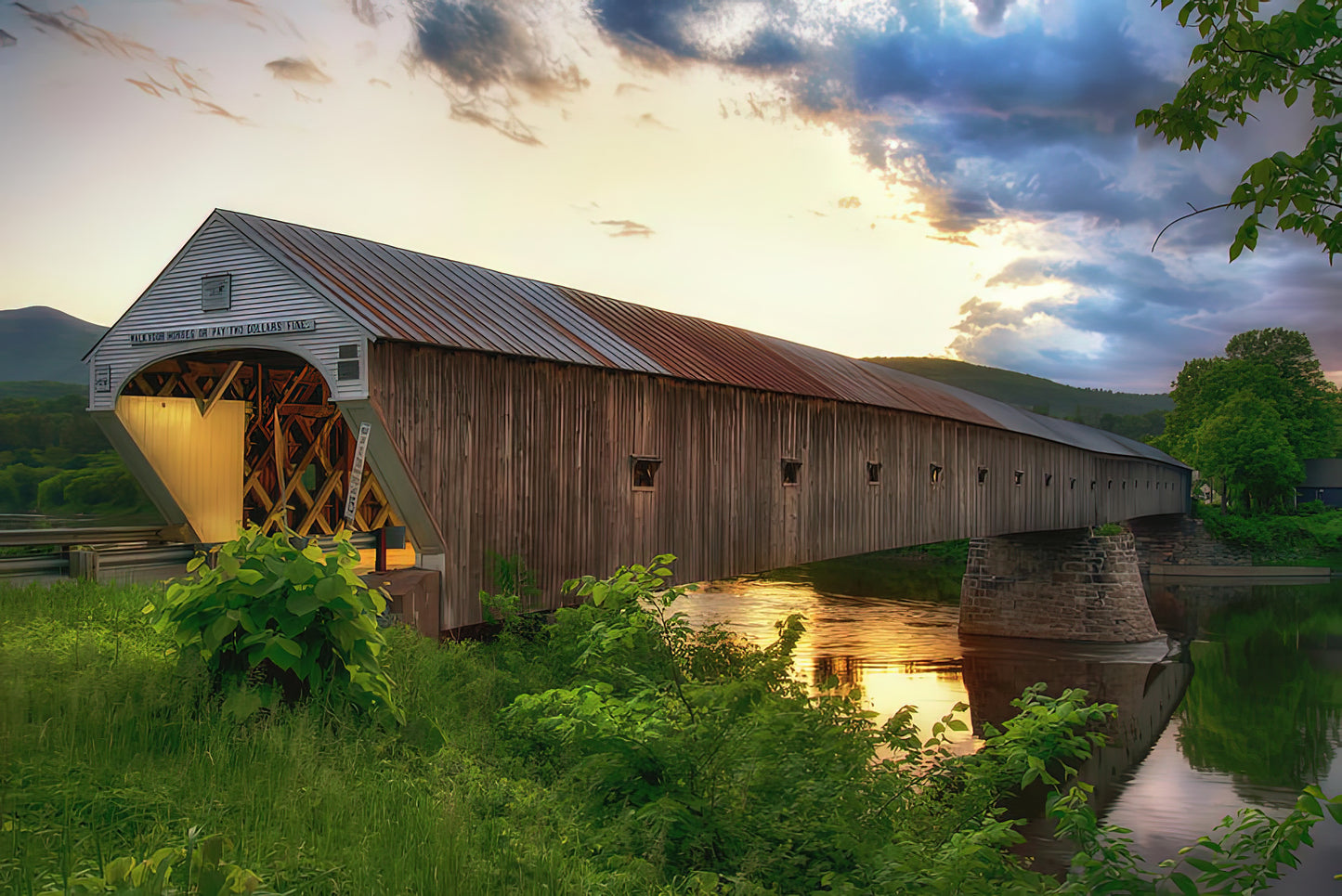 Cornish Windsor Covered Bridge Art Print | Premium Fine Art Print | RedKalion
