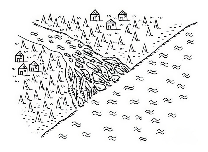 Delta Drawing Art Print | Premium Geographic Feature Fine Art Print | RedKalion