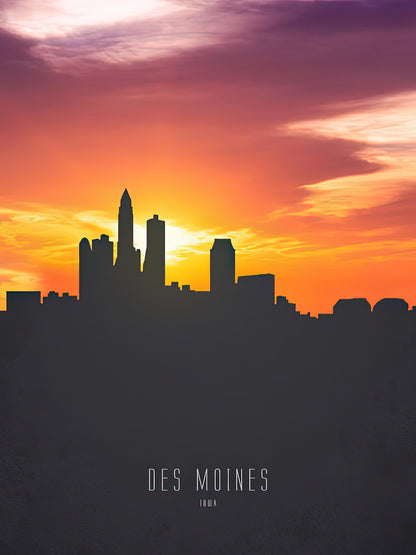 Des Moines Sunset Art Print | Premium Fine Art Print | RedKalion
