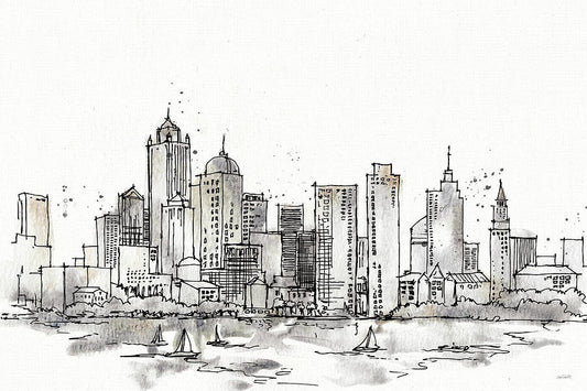 Drawing of Skyline Art Print | Museum-Quality Fine Art Print | RedKalion