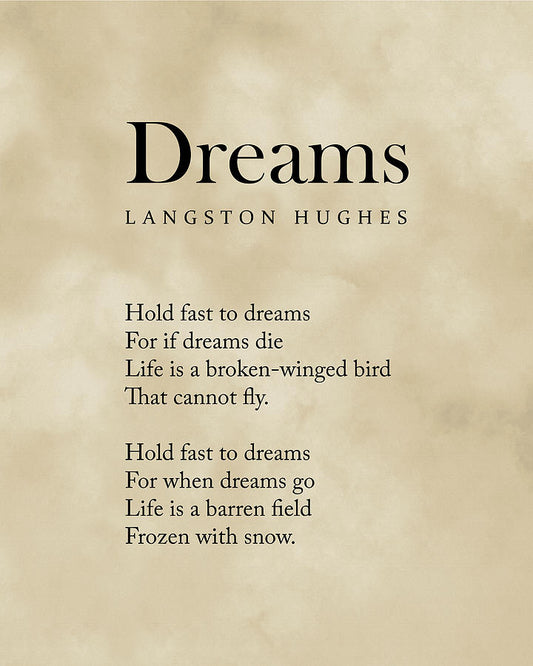 Dreams Poem by Langston Hughes - Vintage Typography Art Print | RedKalion
