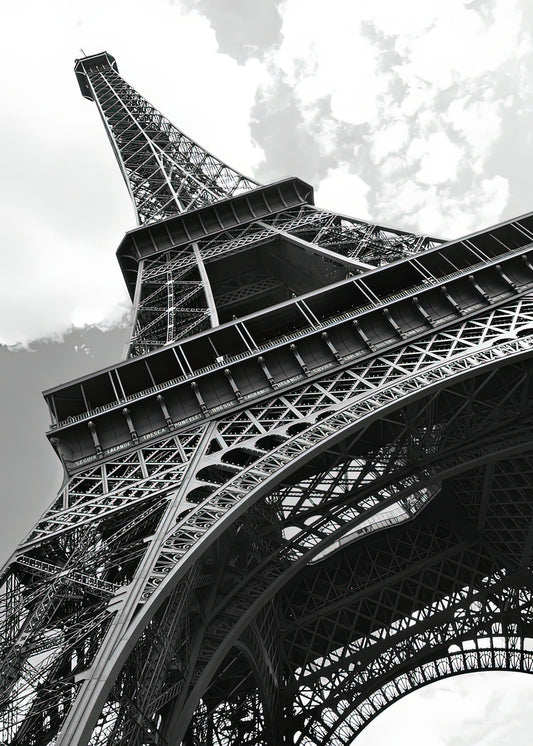 Eiffel Tower Black and White Art Print | Museum-Quality Fine Art | RedKalion