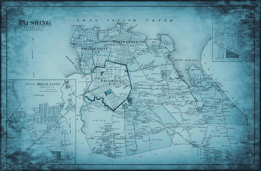 Flushing Queens NY Map 1873 Vintage Art Print | RedKalion