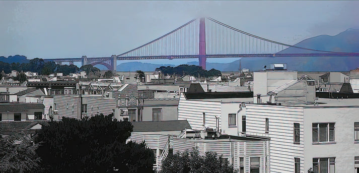 Golden Gate Bridge Rooftop View Art Print | RedKalion