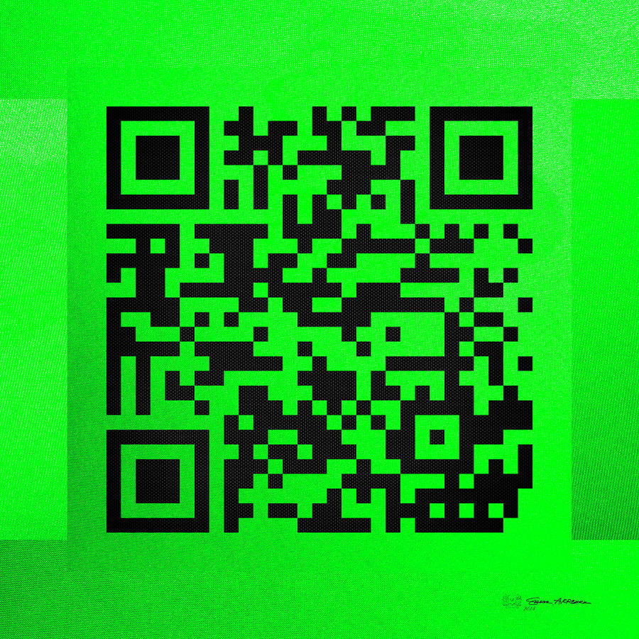 Green QR Code Art Print | Abstract Digital Artwork | RedKalion