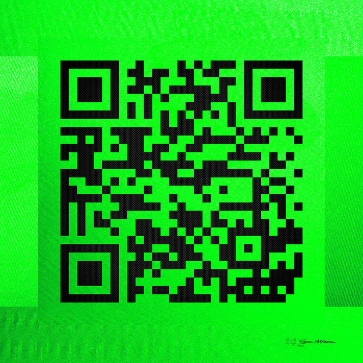 Green QR Code Art Print | Abstract Digital Artwork | RedKalion