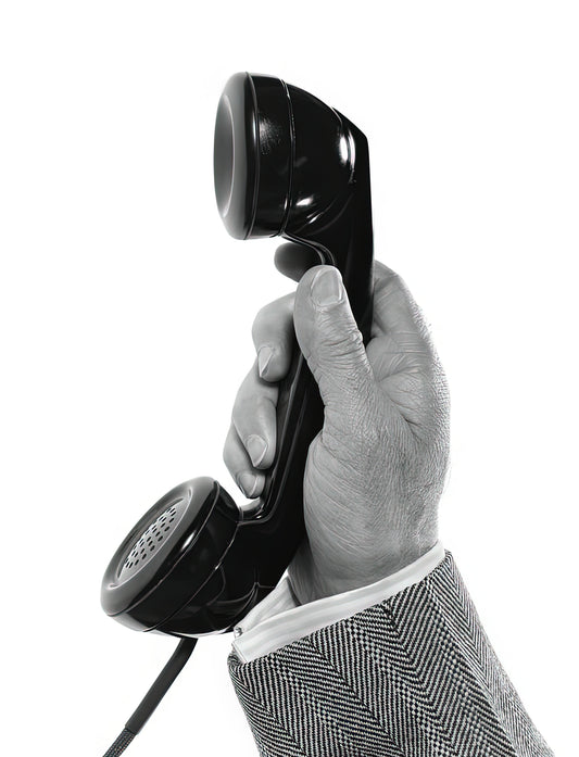 Hand Holding Telephone Art Print | 1950s Mid-Century Modern Fine Art | RedKalion