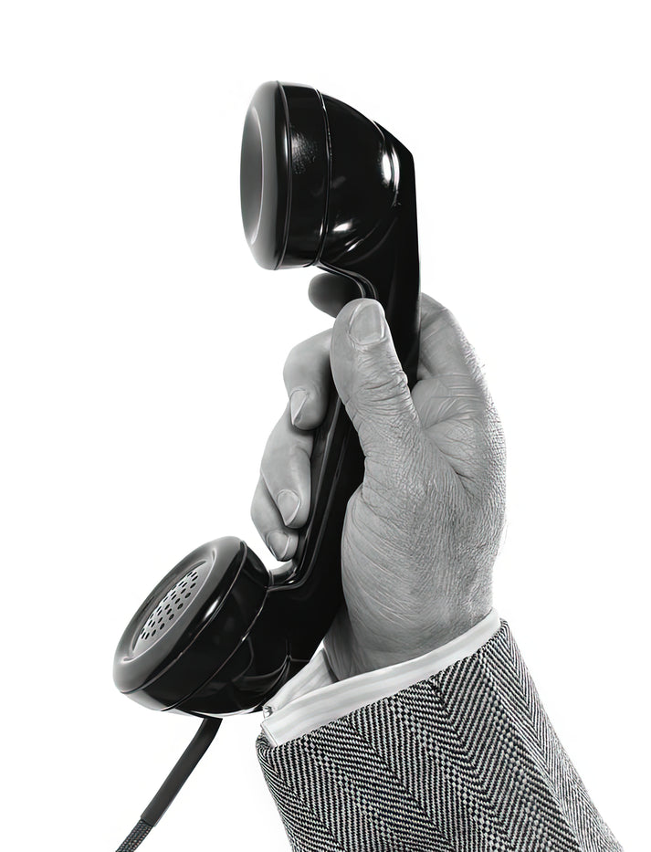 Hand Holding Telephone Art Print | 1950s Mid-Century Modern Fine Art | RedKalion