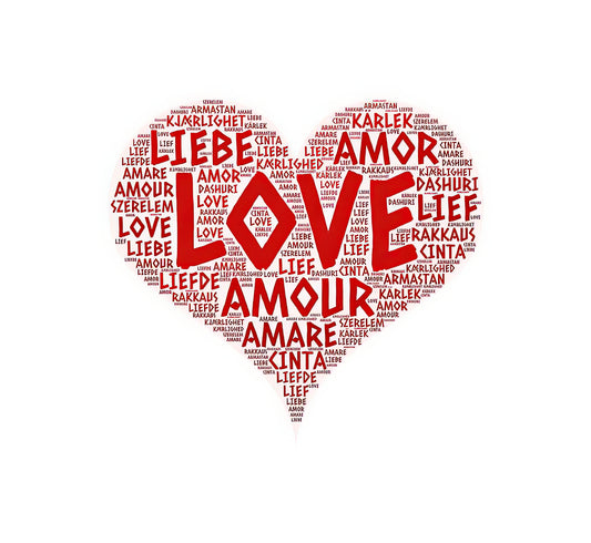 Heart in Other Languages Art Print: Multilingual Love Symbol | RedKalion