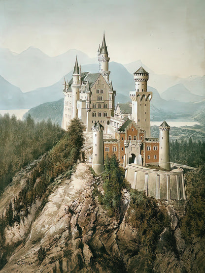 Hitler Castle Painting: Neuschwanstein Art Print | RedKalion