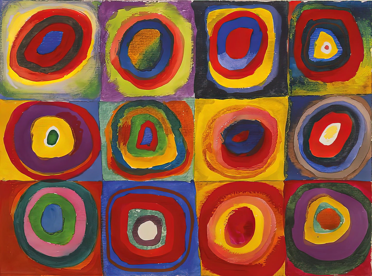 Kandinsky Squares With Concentric Circles Art Print | RedKalion