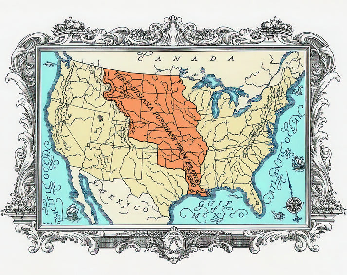 Louisiana Purchase Drawing: 1926 Engraving Art Print | RedKalion