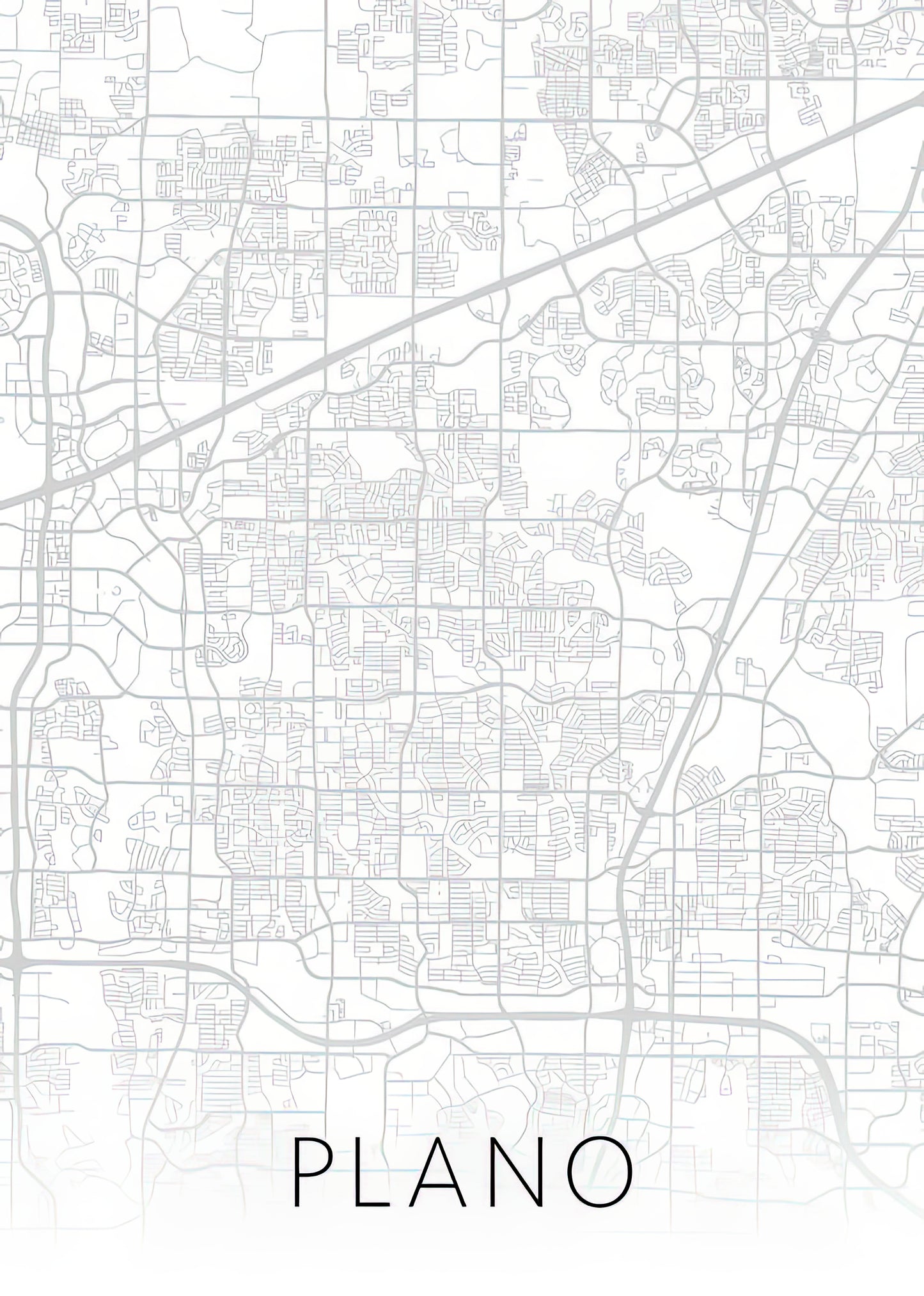 Map of Plano Texas | Vintage City Map Art Print | RedKalion
