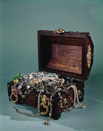 Vintage Treasure Art Print | 1960s Still Life of Open Treasure Chest | RedKalion