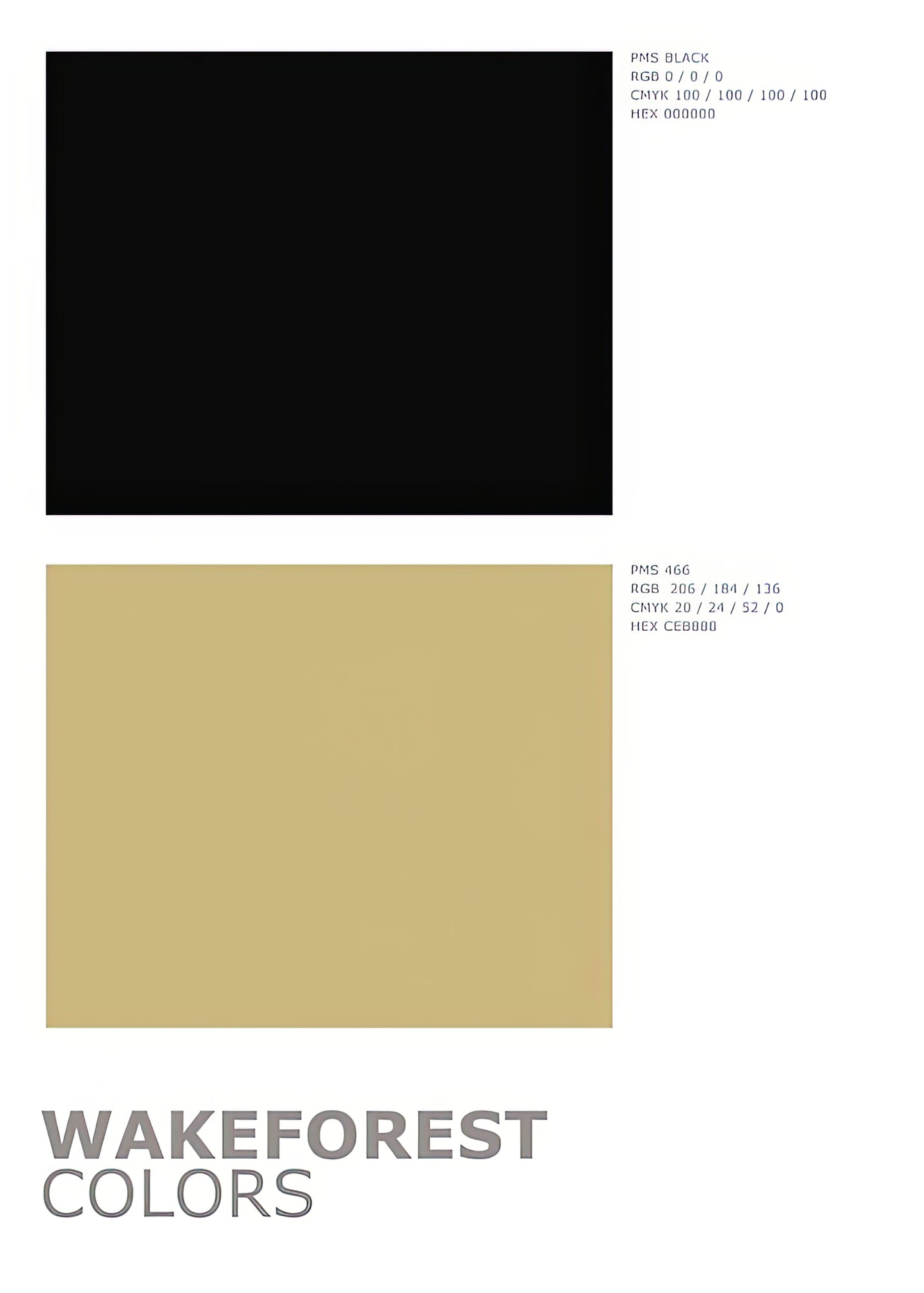 Wake Forest University Colors Art Print | Official Team Palette | RedKalion